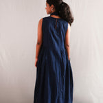 Blues Within Dress, view 2 - handwoven cotton by with N.