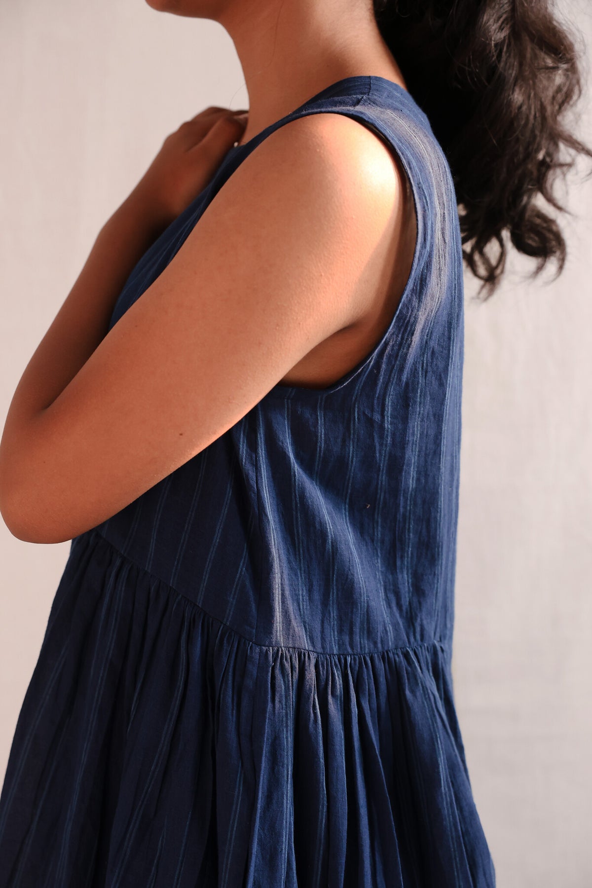 Blues Within Dress, view 4 - handwoven cotton by with N.