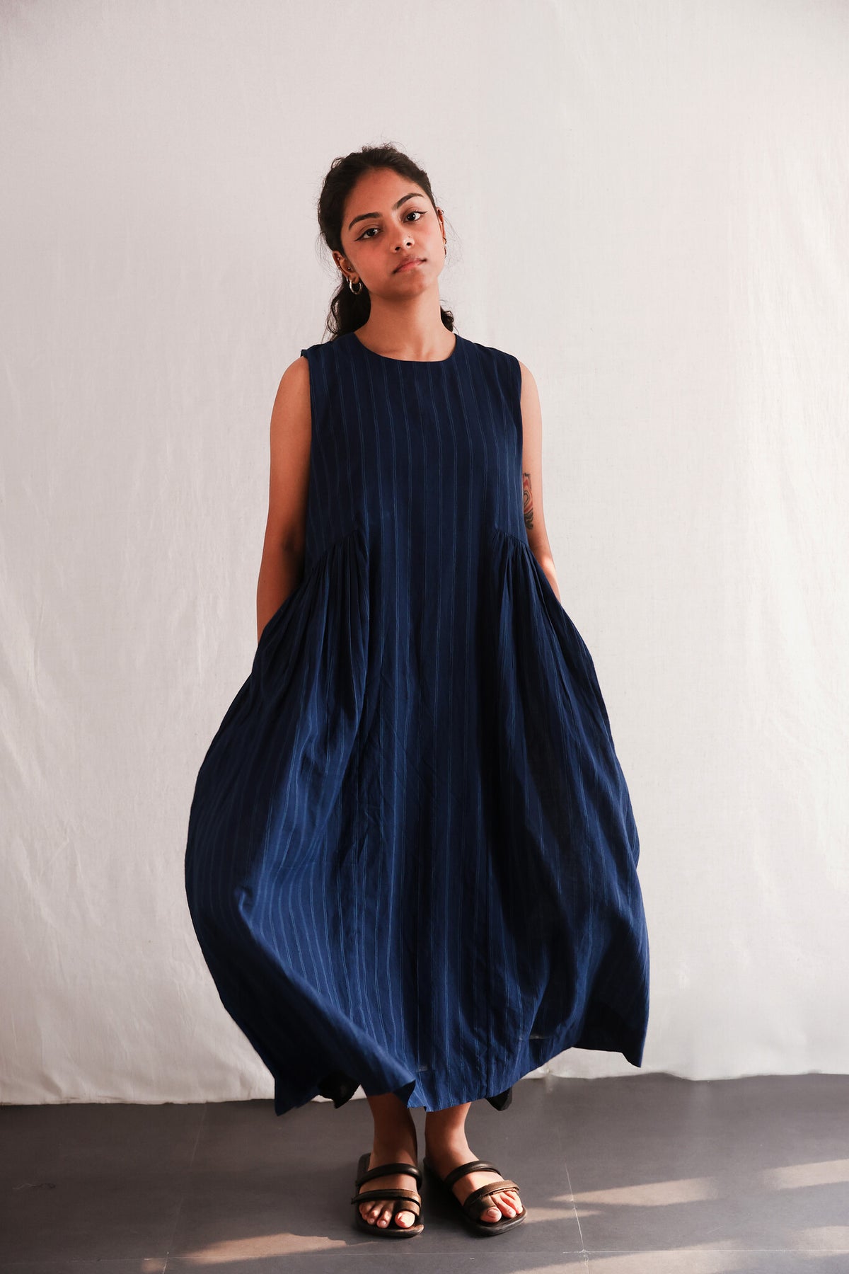 Blues Within Dress, view 5 - handwoven cotton by with N.