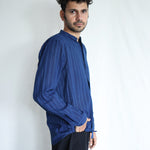 Blues Within Mens Cotton Shirt, view 4 - handwoven cotton by with N.