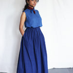 Blues Within Skirt - Handwoven Cotton Skirt for Women | with N.