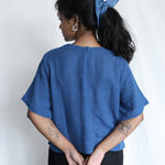 Bluets Box Top, view 5 - handwoven cotton by with N.