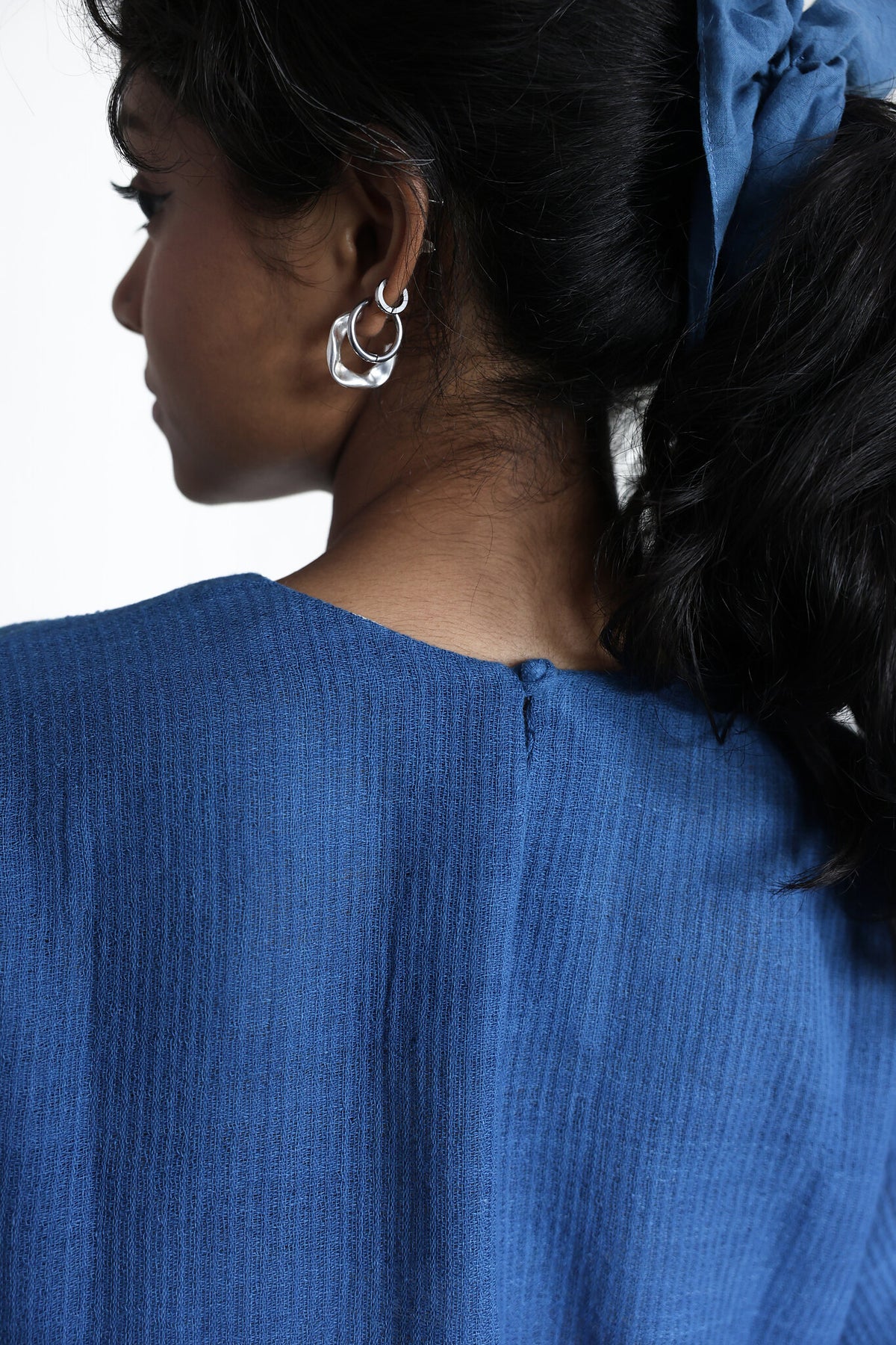 Bluets Box Top, view 6 - handwoven cotton by with N.