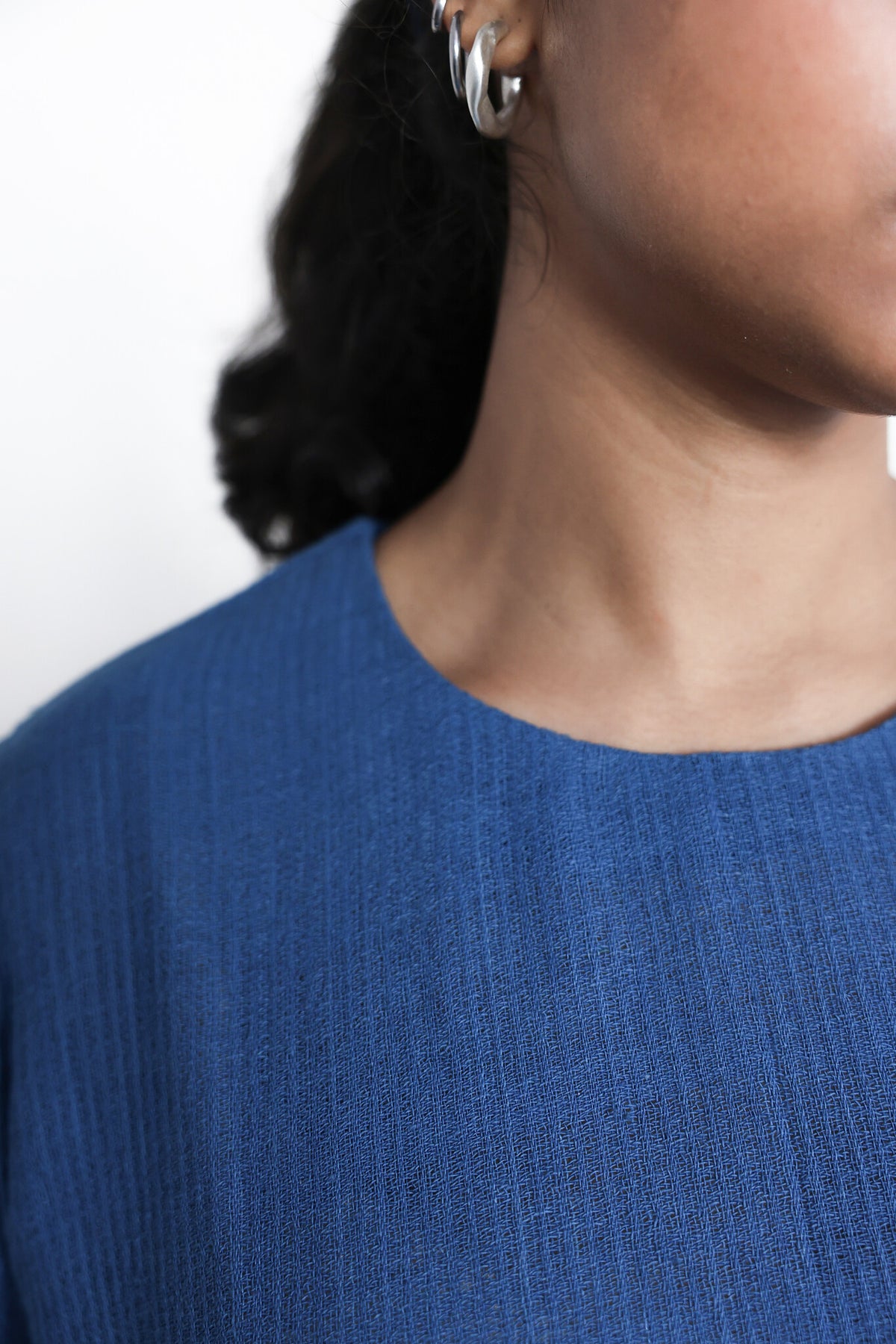 Bluets Box Top, view 7 - handwoven cotton by with N.