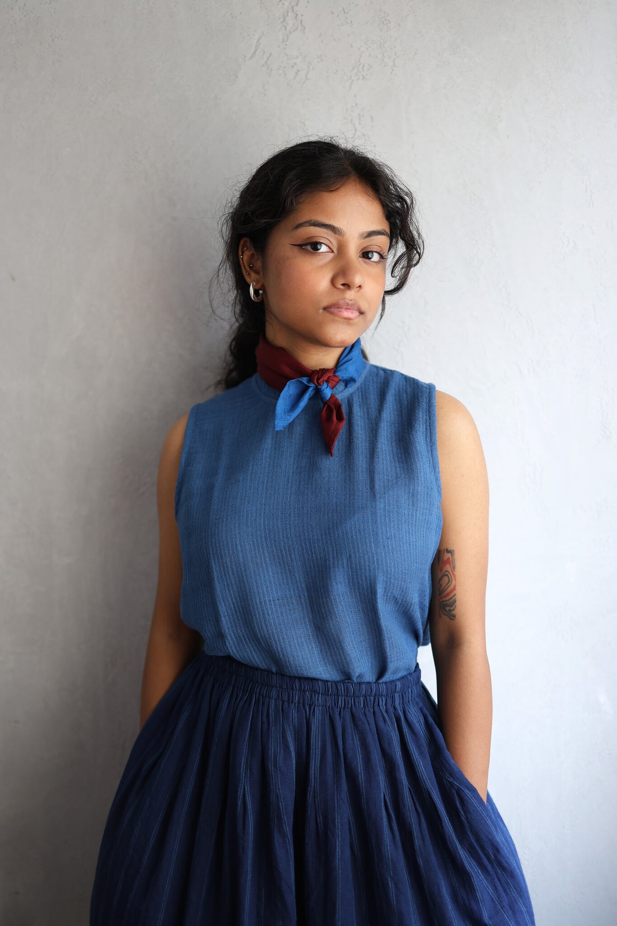 Bluets T-shirt - Handwoven Cotton Top for Women | with N.