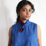 Bluets T-shirt, view 8 - handwoven cotton by with N.