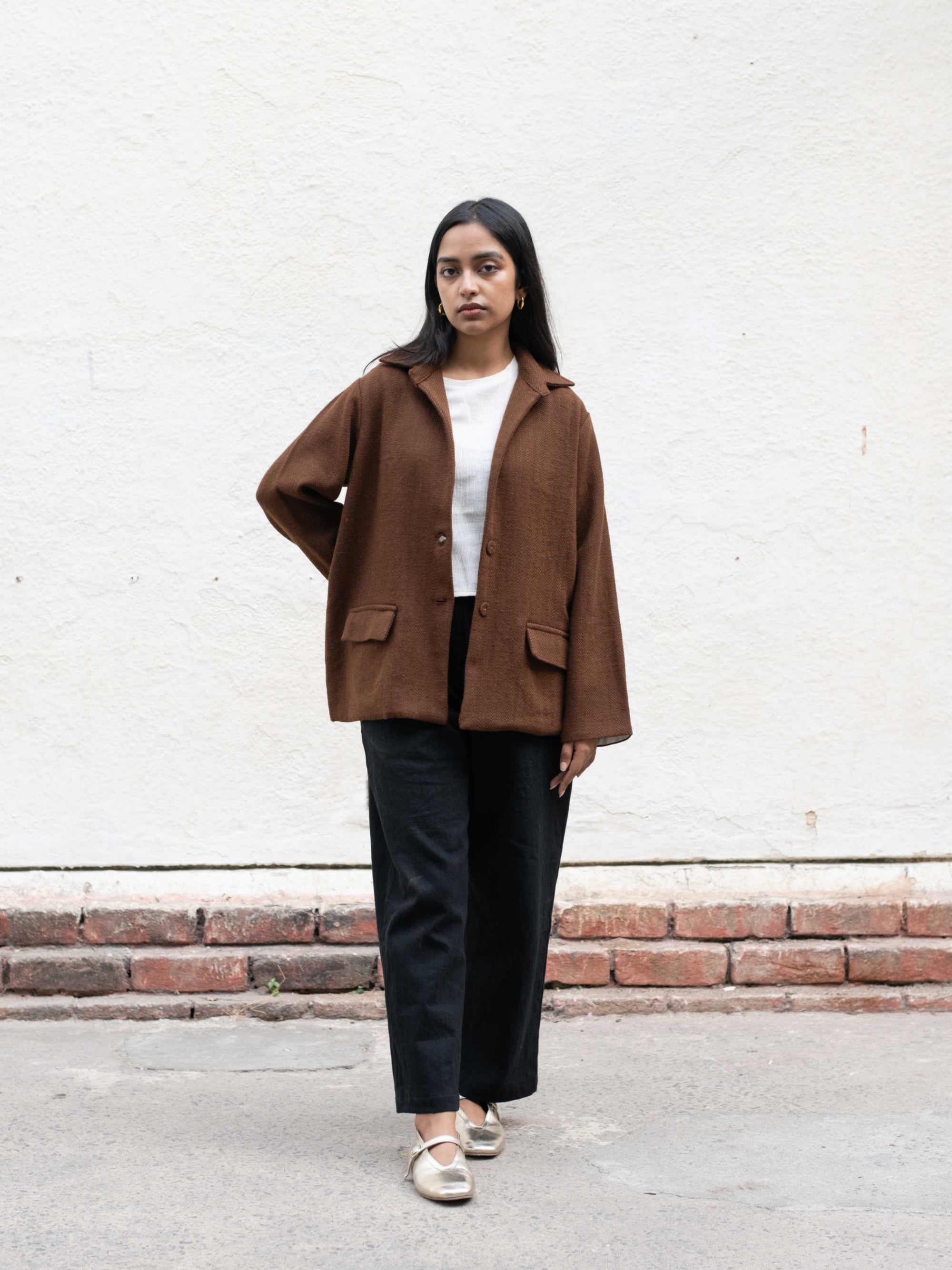 Espresso Coat — Handwoven Wool Coat for Women | with N.