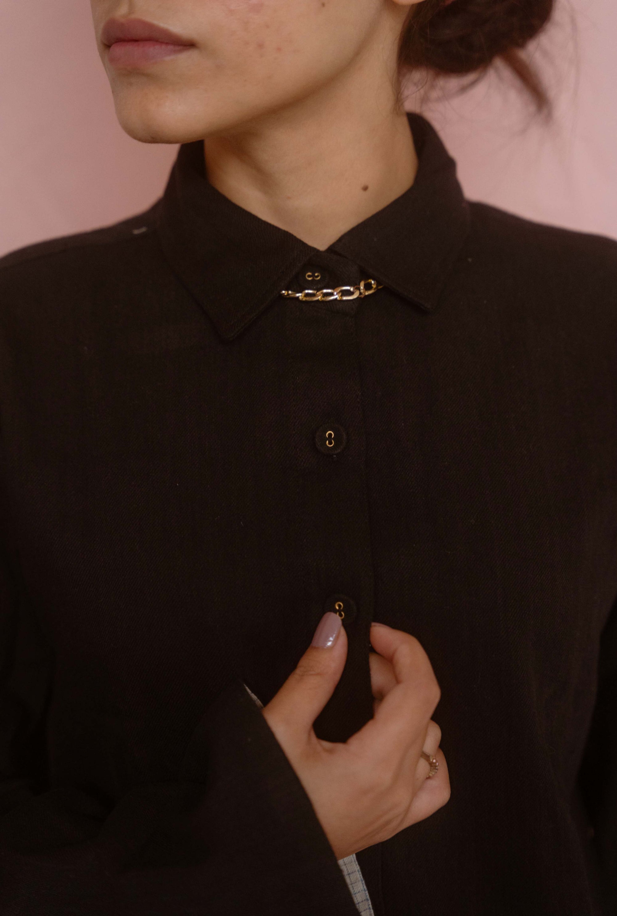 City Shacket Black for Women — Handwoven Jacket | with N.