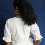 Cloud Dancer Wrap Top, view 2 - handwoven cotton by with N.