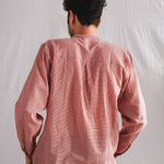 Cluster Mens Cotton Shirt, view 2 - handwoven cotton by with N.