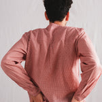 Cluster Mens Cotton Shirt, view 3 - handwoven cotton by with N.