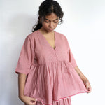Cluster V-neck Top - Handwoven Cotton Top for Women | with N.