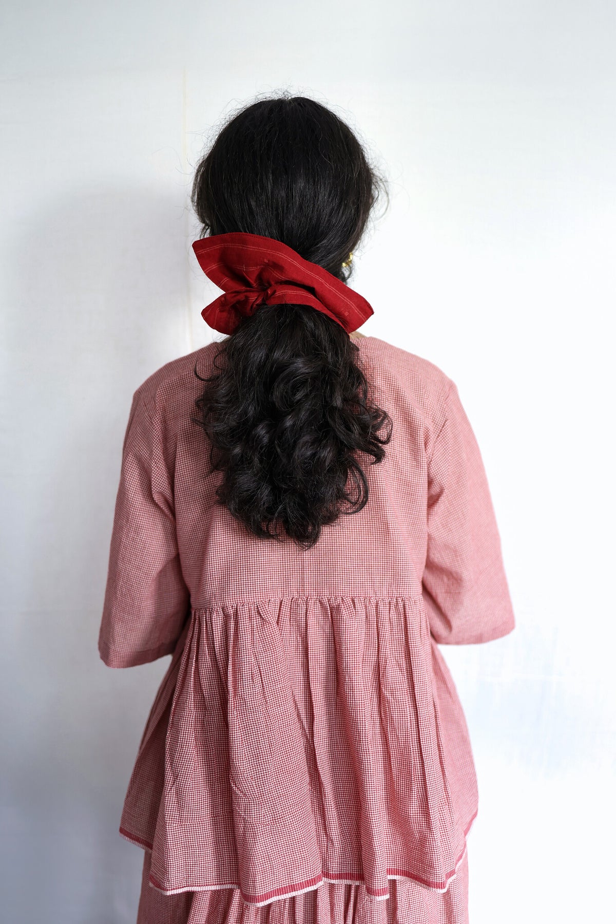 Cluster V-neck Top, view 4 - handwoven cotton by with N.