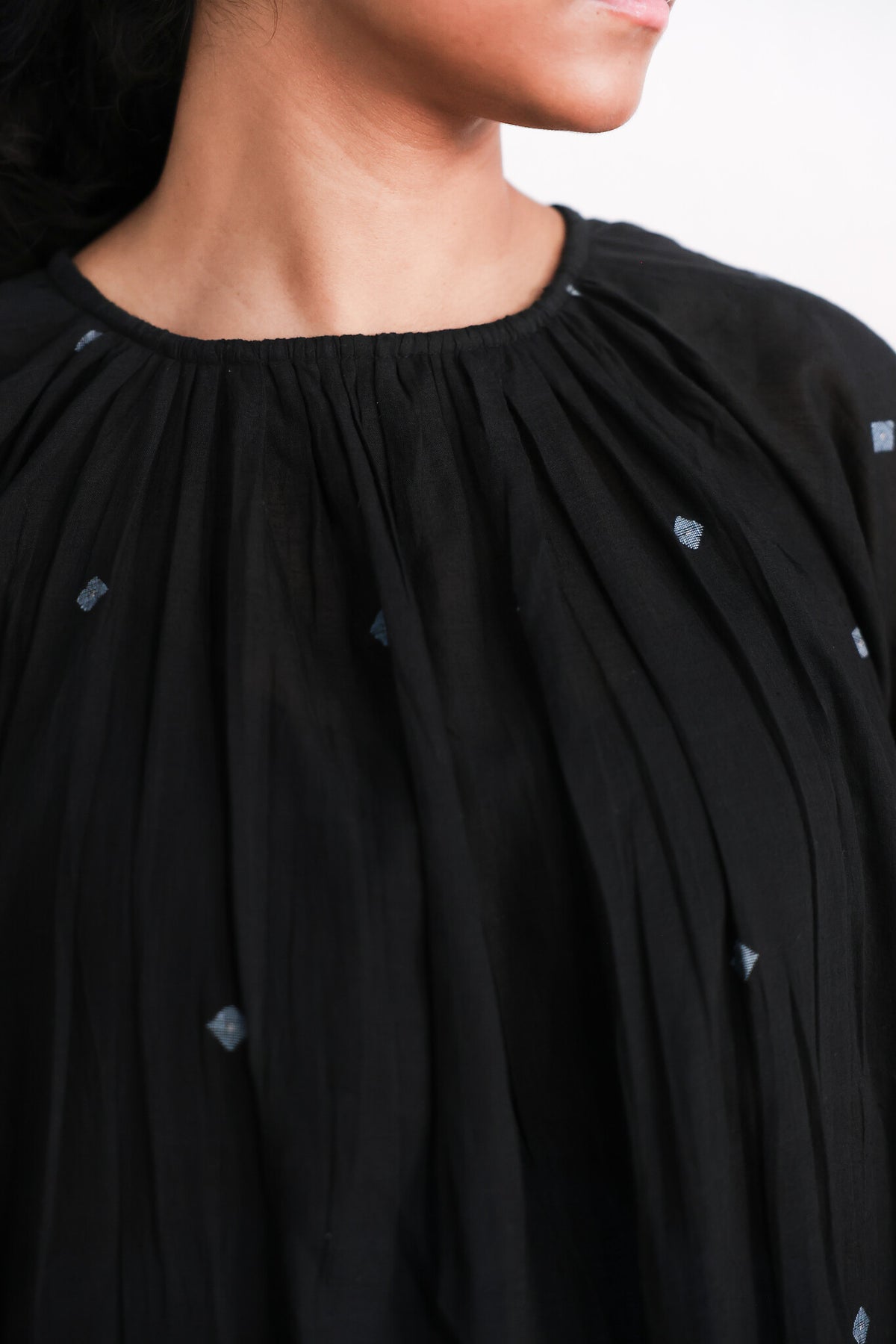 Core in Black Dress, view 6 - handwoven Jamdani by with N.