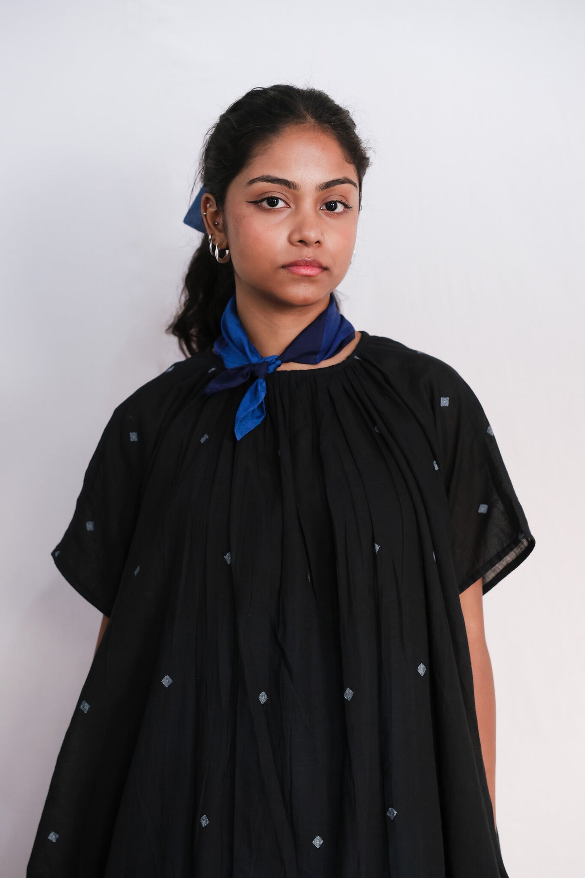 Core in Black Dress, view 8 - handwoven Jamdani by with N.