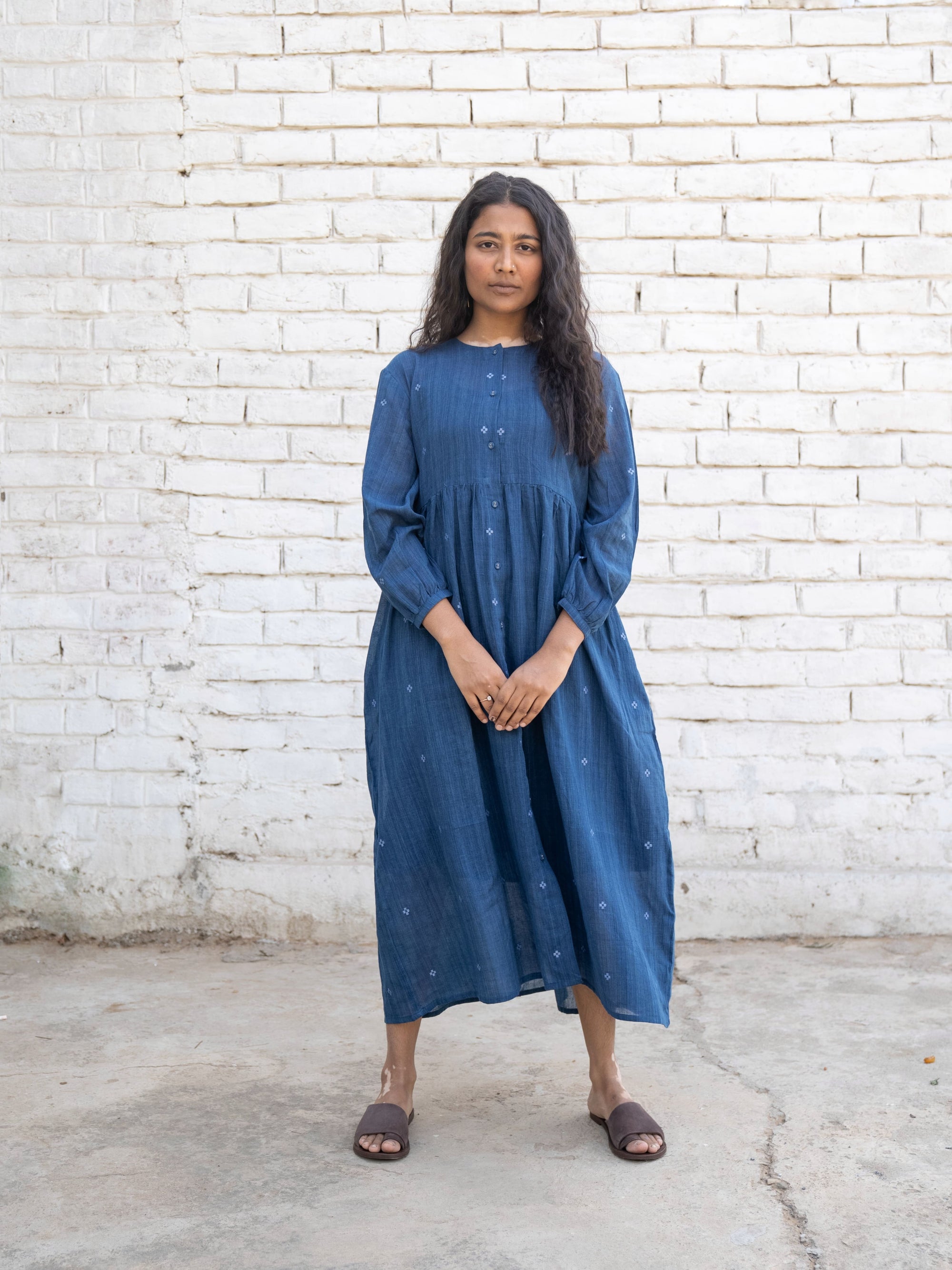 Fragments Jamdani Shirt Dress — Handwoven Jamdani Dress for Women | with N.