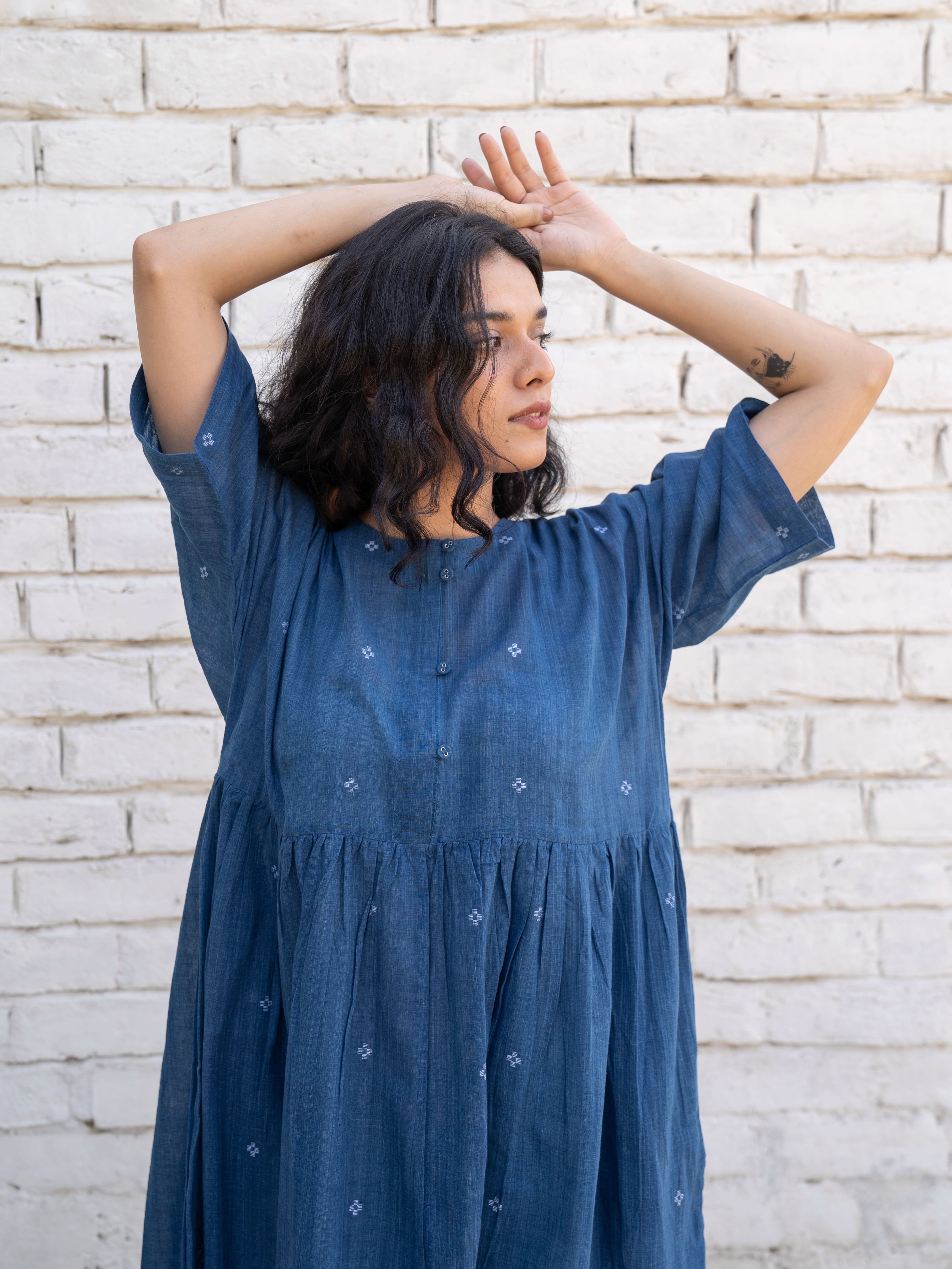 ワンピース soor ploom clementine dress light indigo soor ploom clementine dress light indigo 【公式通販】
