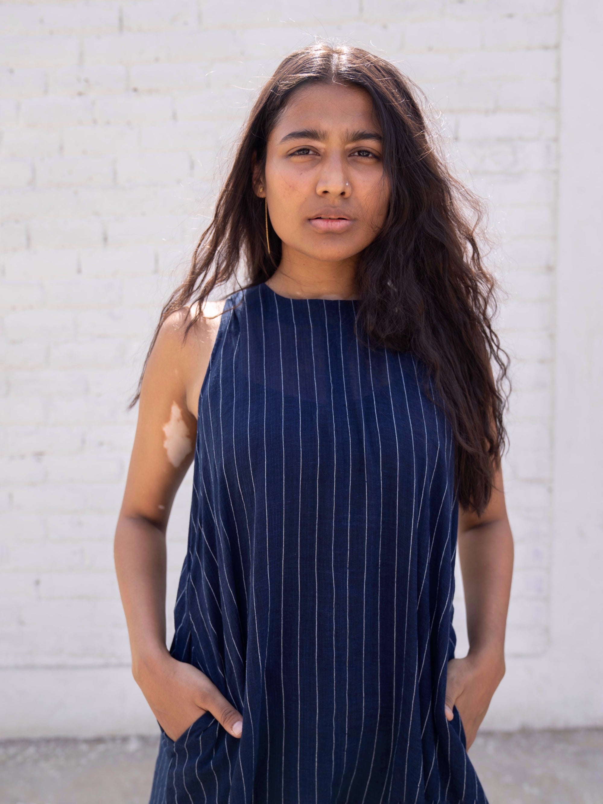 Indigo Streams Dress — Handwoven Indigo Dress for Women | with N.
