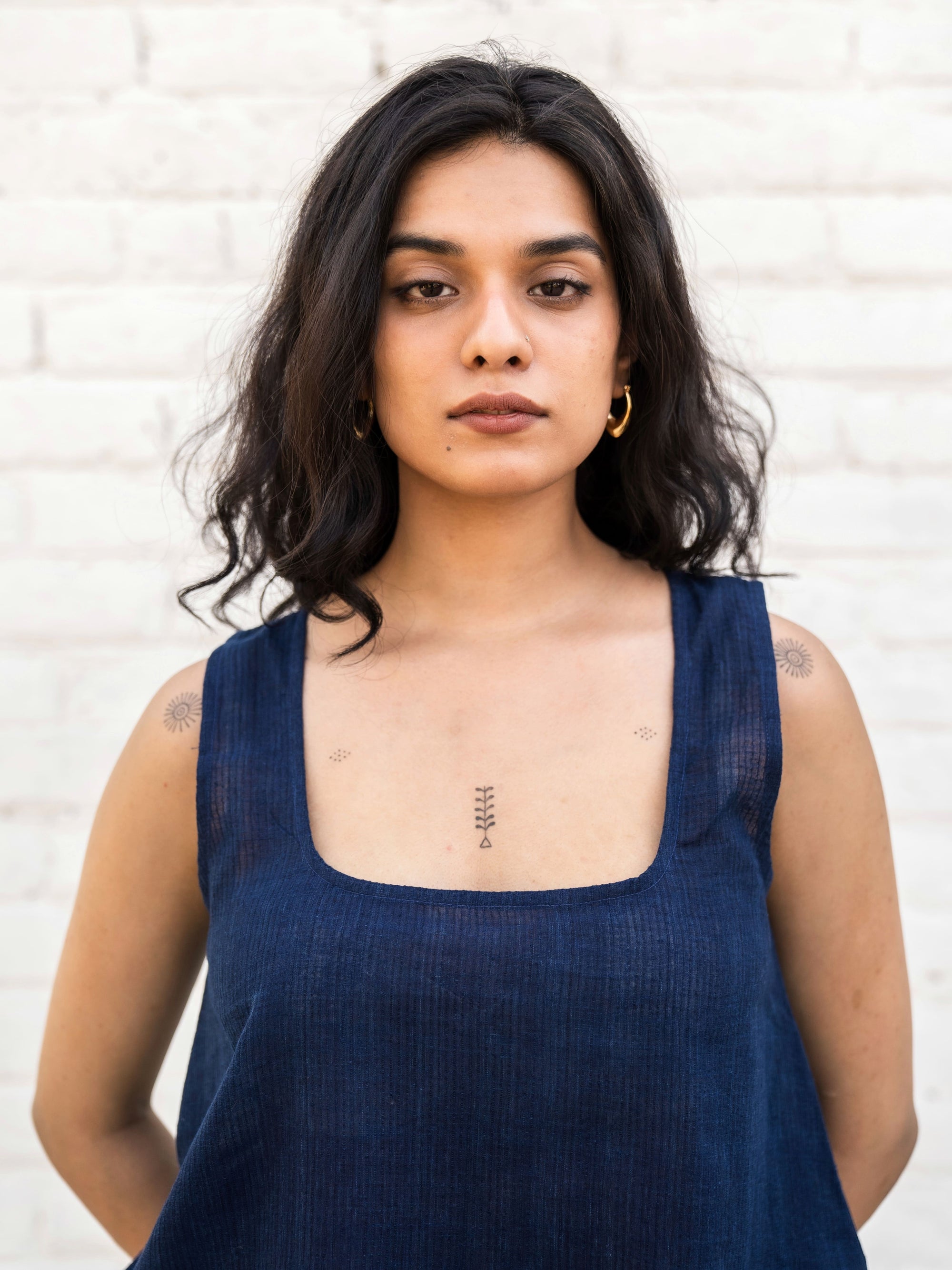 Midnight Indigo Tank Top — Handwoven Indigo Tank Top for Women | with N.