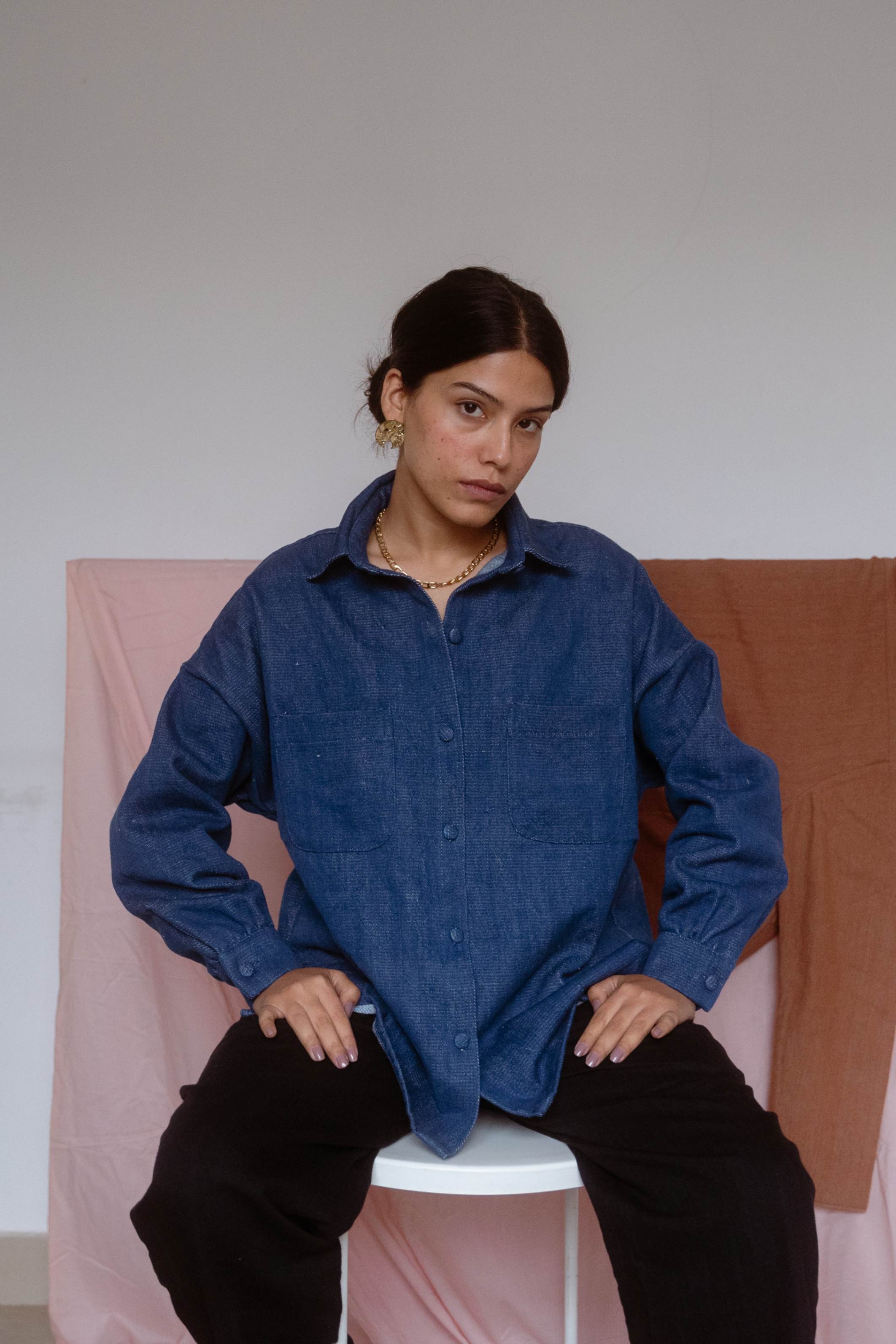 Womens ZARA Trafaluc Denimwear Embroidered Beaded Ruffled Denim Blouse Top  Sz XS | eBay