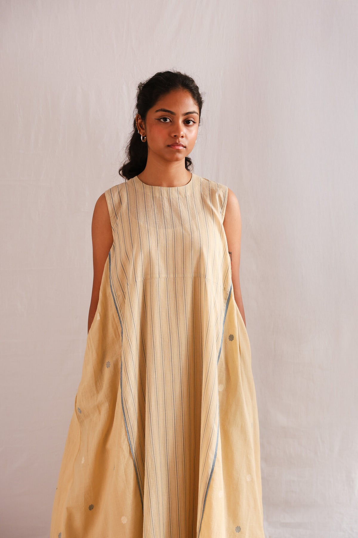 Fallen Flowers Dress - Handwoven Jamdani Dress for Women | with N.