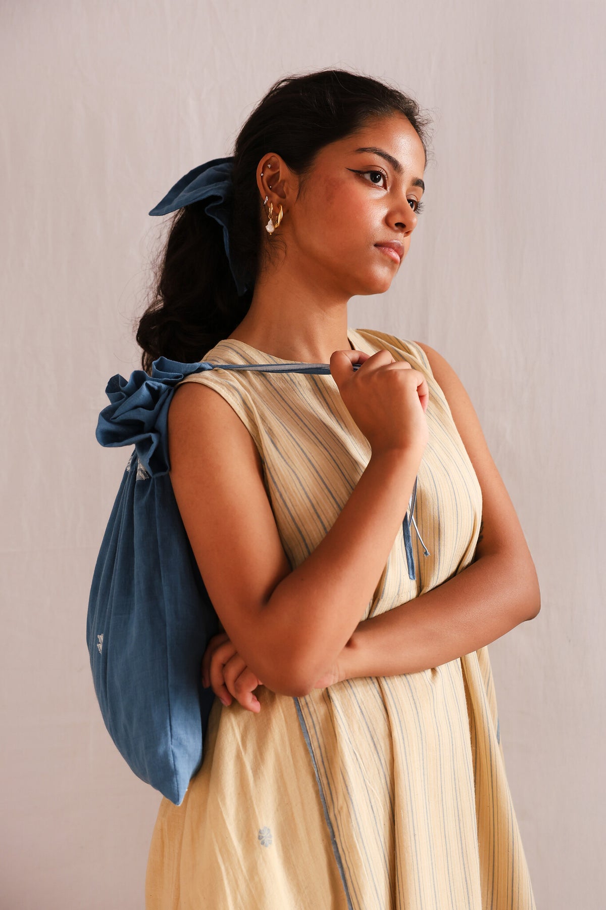 Fallen Flowers Dress, view 8 - handwoven Jamdani by with N.