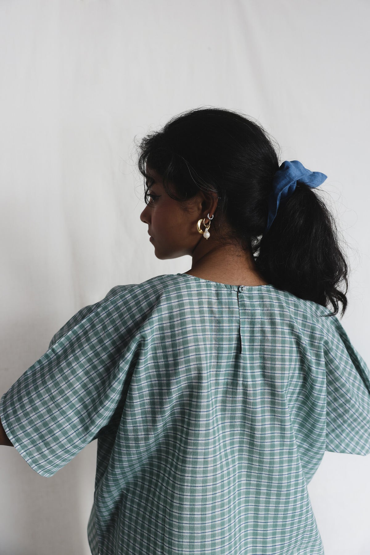 Fields Kimono Sleeve Top - Handwoven Cotton Top for Women | with N.