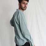 Fields Mens Cotton Shirt, view 3 - handwoven cotton by with N.