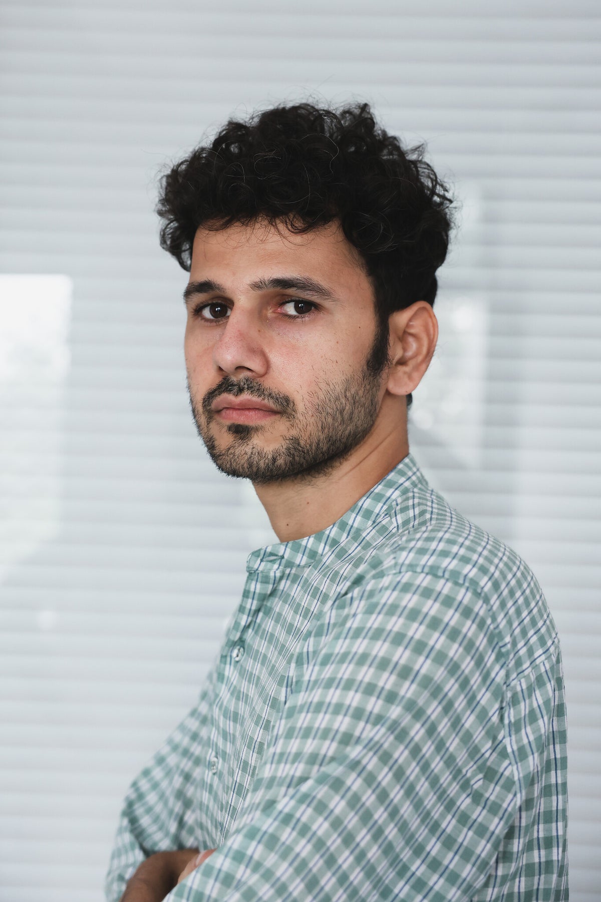 Fields Mens Cotton Shirt, view 6 - handwoven cotton by with N.
