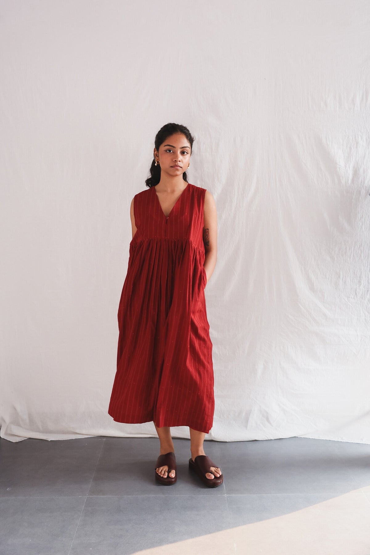 Glow Dress, view 2 - handwoven Jamdani by with N.