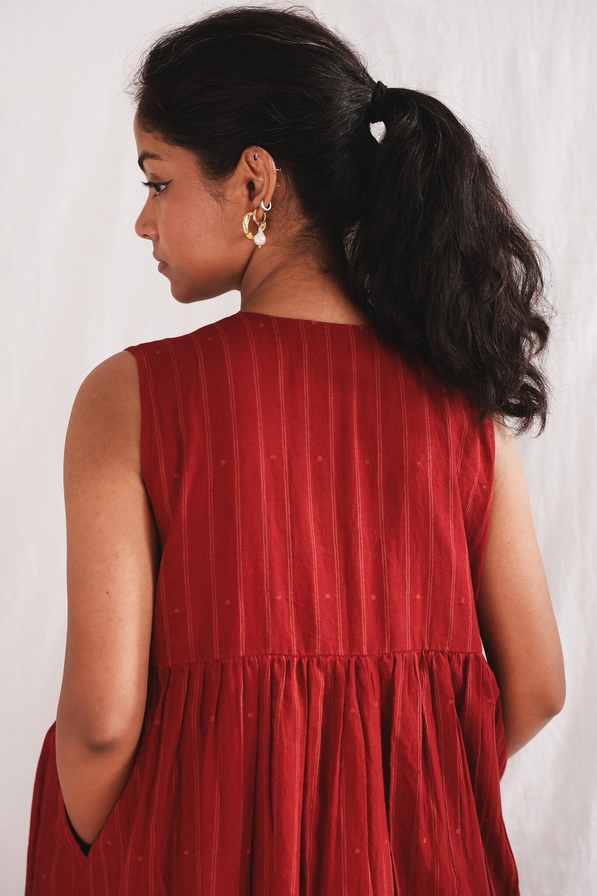 Glow Dress, view 4 - handwoven Jamdani by with N.