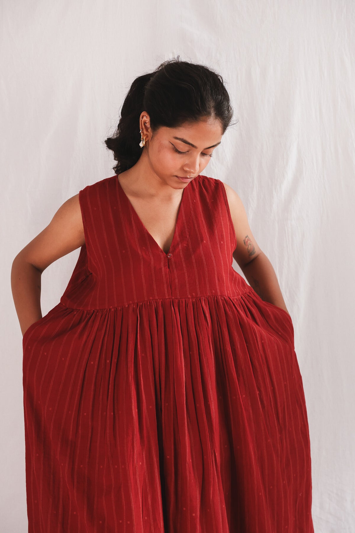 Glow Dress, view 5 - handwoven Jamdani by with N.