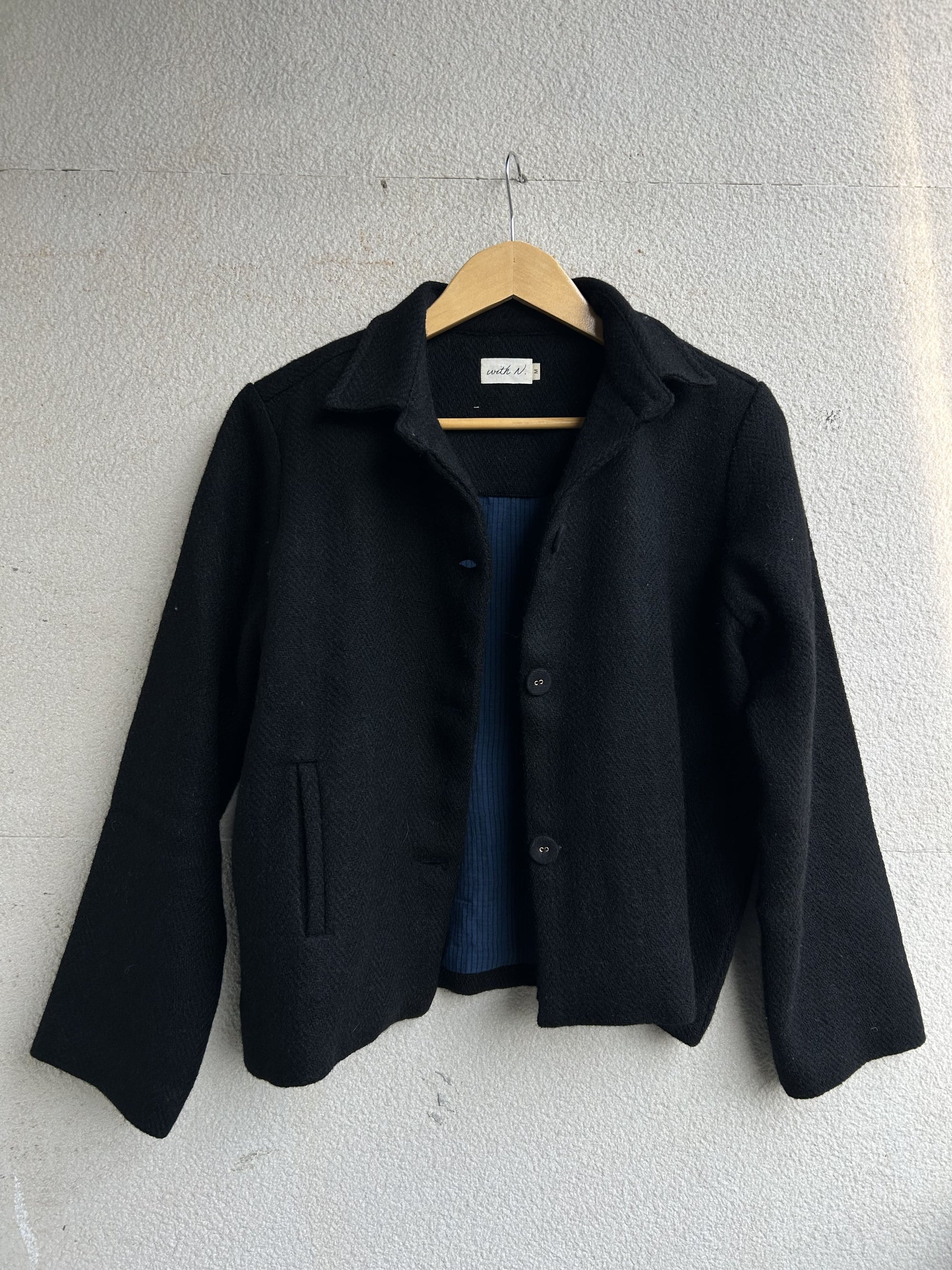 Highland Coat Black — Handwoven Wool Coat for Women | with N.