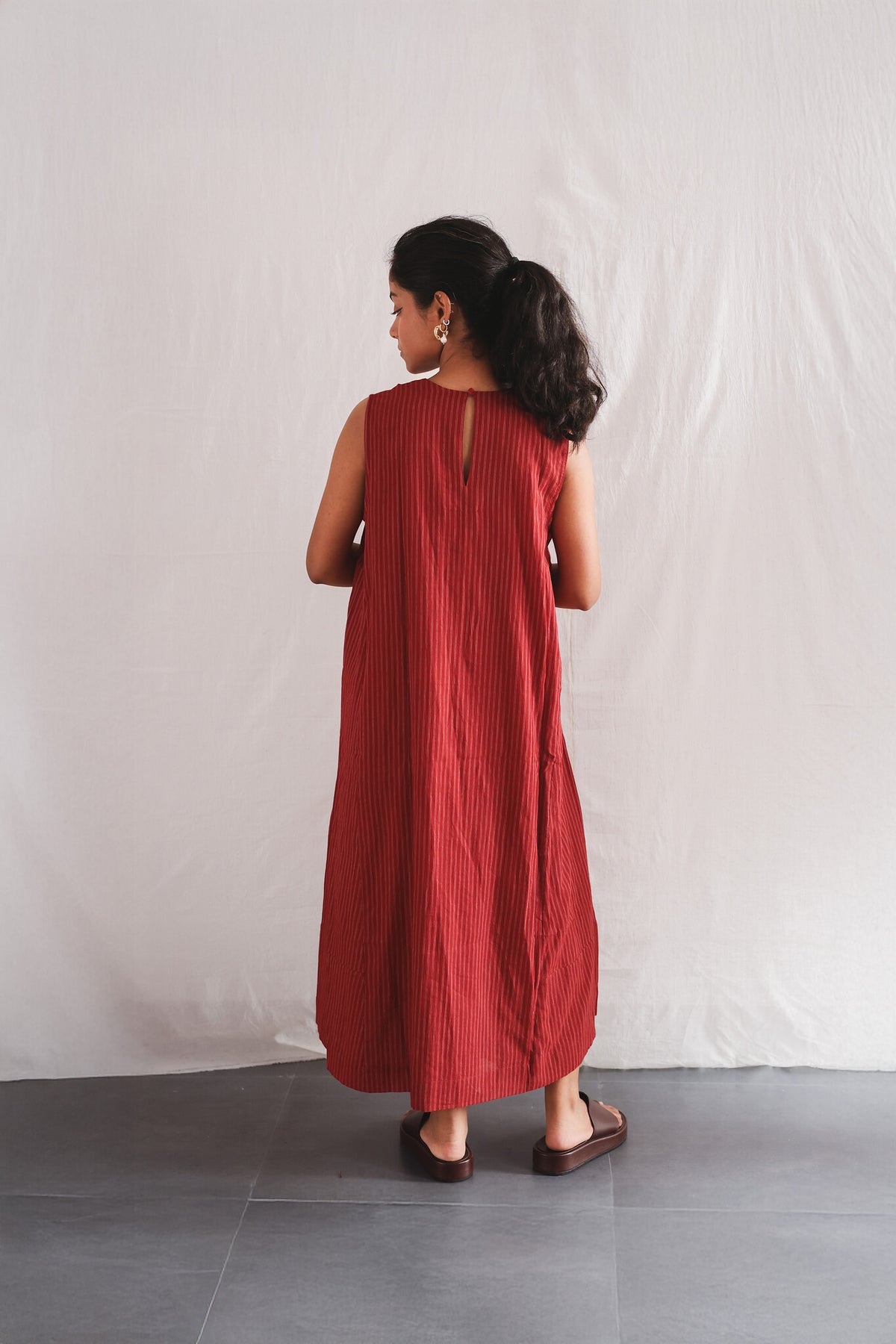 Koi Dress, view 4 - handwoven cotton by with N.