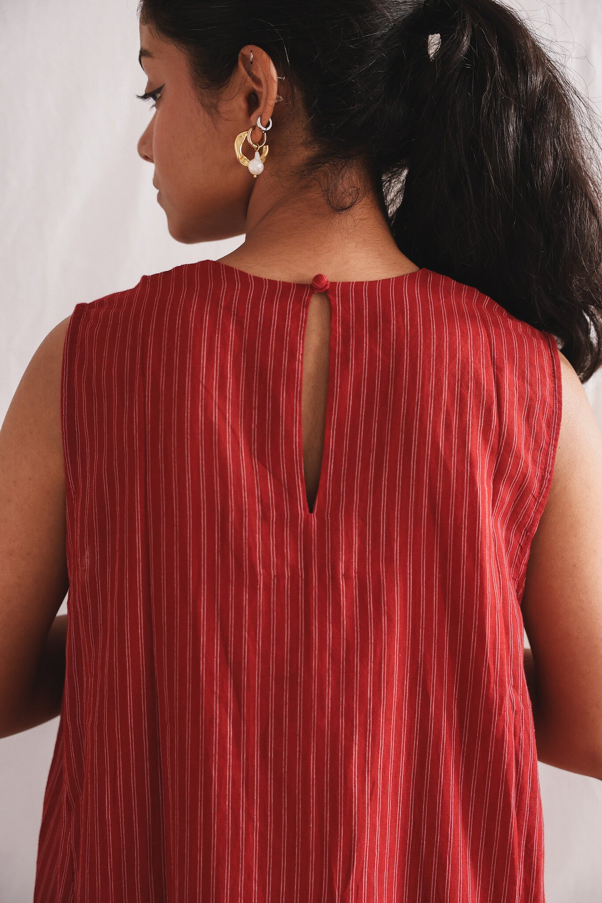 Koi Dress, view 5 - handwoven cotton by with N.