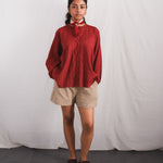 Koi Full Sleeve Top with Oat Twill Shorts - Handwoven Clothing for Women | with N.