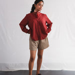 Koi Full Sleeve Top worn with Oat Twill Shorts | with N.