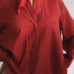 Koi Full Sleeve Top worn with Oat Twill Shorts, detail | with N.