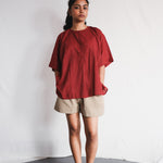 Koi Kurta Shirt with Oat Twill Shorts - Handwoven Clothing for Women | with N.