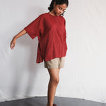 Koi Kurta Shirt worn with Oat Twill Shorts | with N.