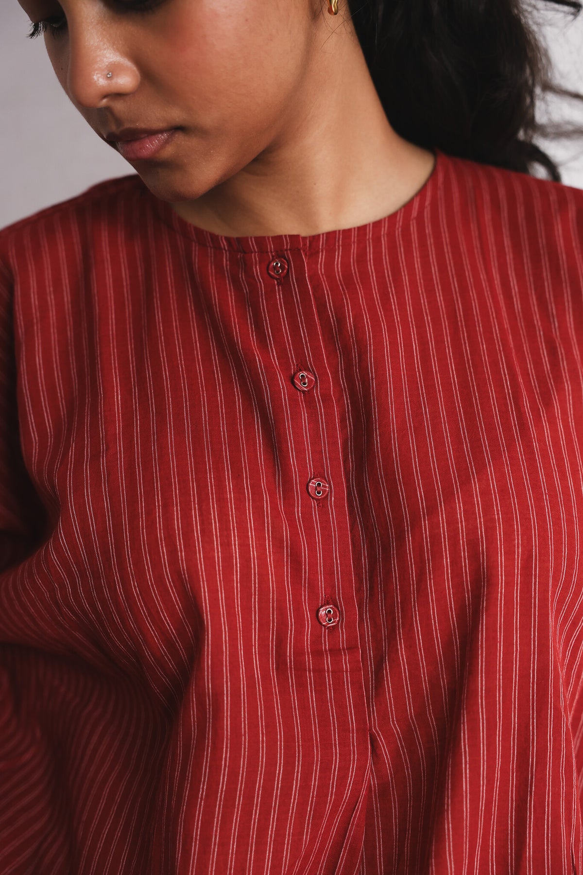 Koi Kurta Shirt, view 6 - handwoven cotton by with N.