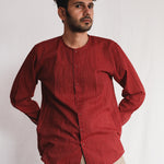 Koi Mens Cotton Shirt worn with Oat Twill Pants | with N.