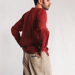 Koi Mens Cotton Shirt worn with Oat Twill Pants, side view | with N.