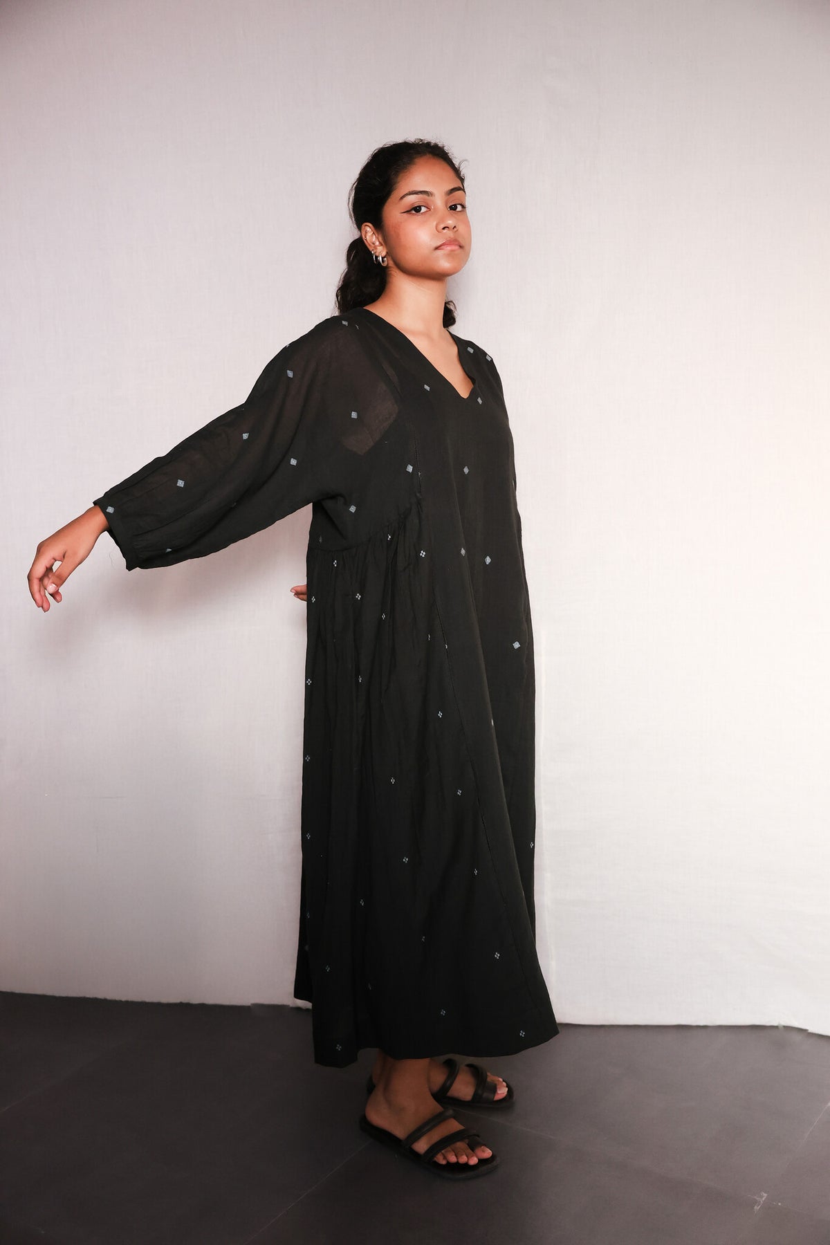 Moondance Dress, view 3 - handwoven Jamdani by with N.