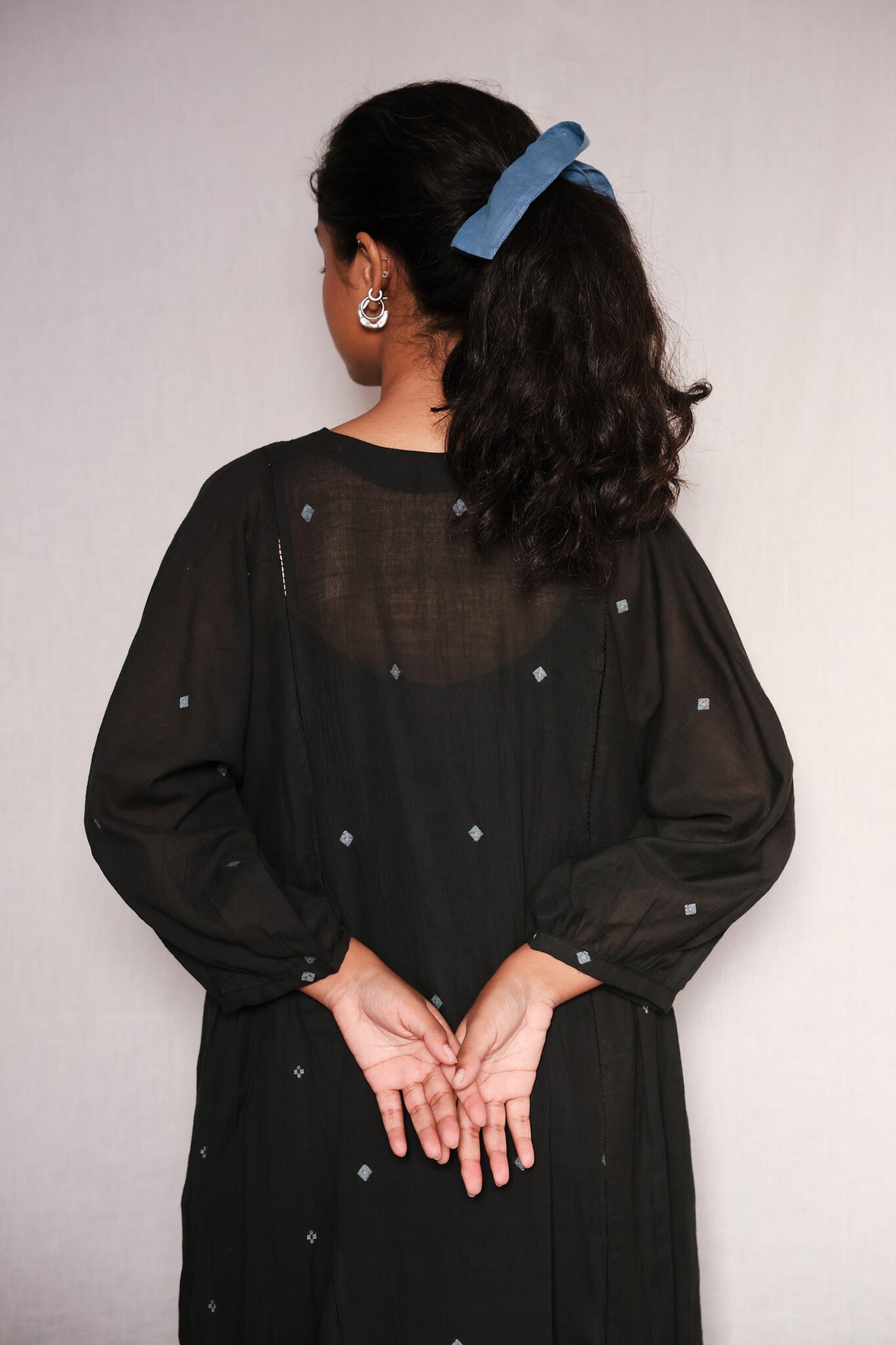 Moondance Dress, view 4 - handwoven Jamdani by with N.