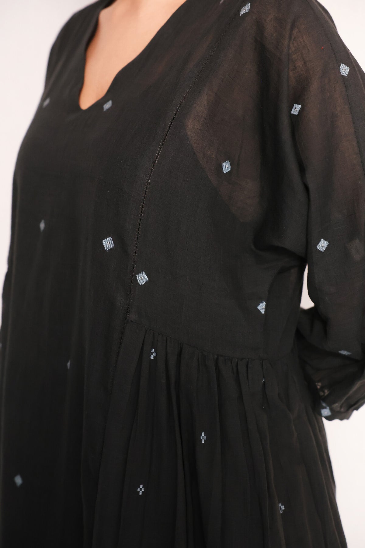 Moondance Dress, view 6 - handwoven Jamdani by with N.