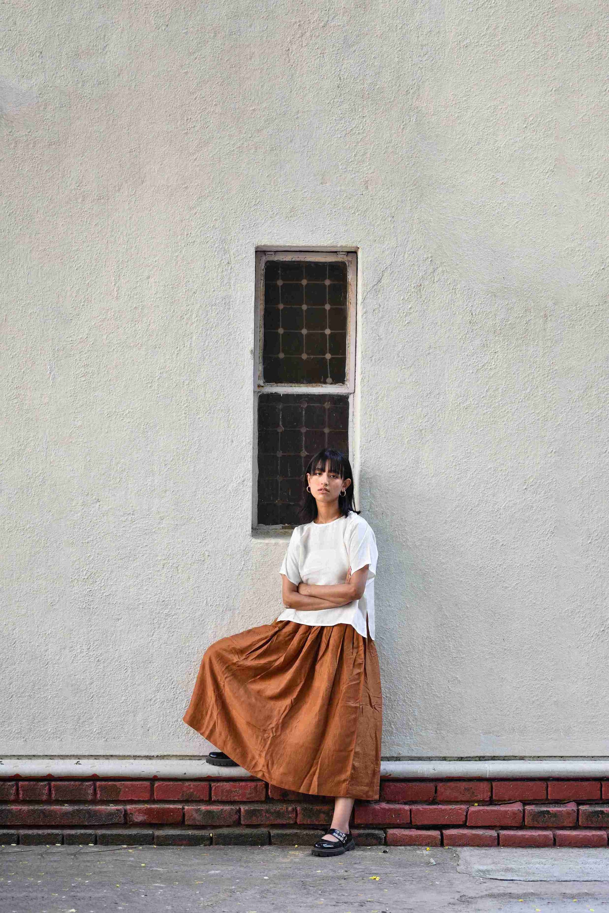 Silk Skirt Clay — Handwoven Silk Skirt for Women | with N.