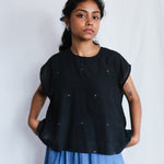 Starlit One-size Top, view 3 - handwoven Jamdani by with N.