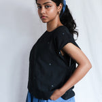 Starlit One-size Top, view 4 - handwoven Jamdani by with N.