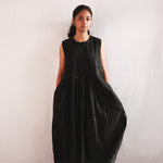 Starlit Pintucks Dress - Handwoven Jamdani Dress for Women | with N.